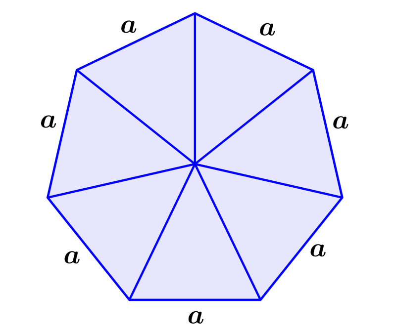 diagrama de um heptágono com lados