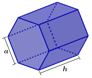 diagrama do prisma hexagonal com dimensões