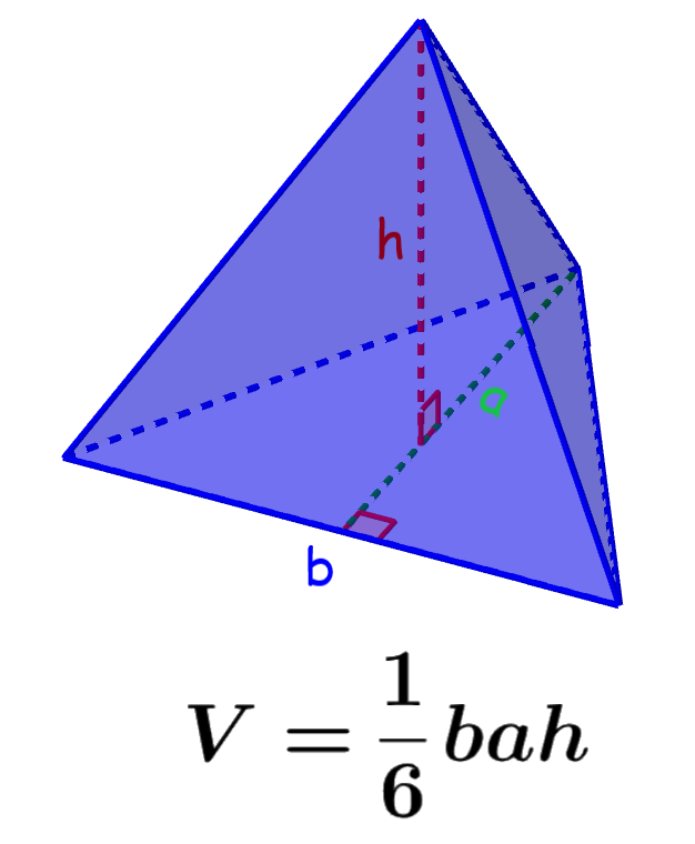 fórmula para o volume de uma pirâmide triangular