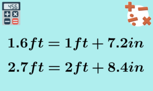 Calculadora de pés para pés mais polegadas