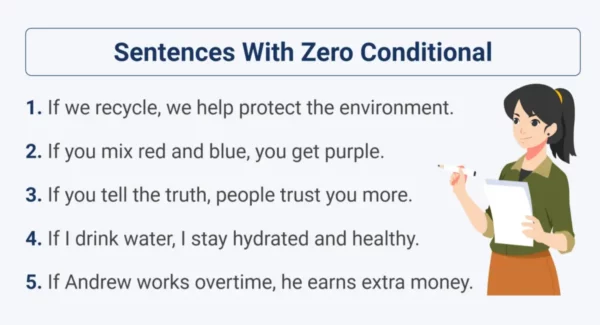 Frases com zero condicional no polegar inglês